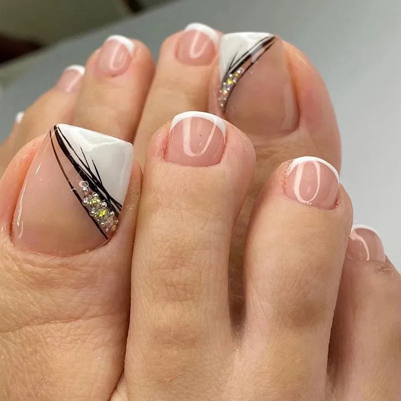 Press On Toenails 2023 Summer False Toenails For girls Cute Nail for Foot Artificial Nail tips Full Cover Nails feet False Nails