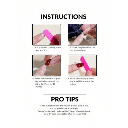 24pcs/Set Y2K French Medium Length Nail Tips, Sweet 3D Pink Flower & Wavy Design With Golden Beads Accent, Press-On Artificial