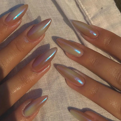 Aurora – Iridescent Gradient Oval Press-On Nails