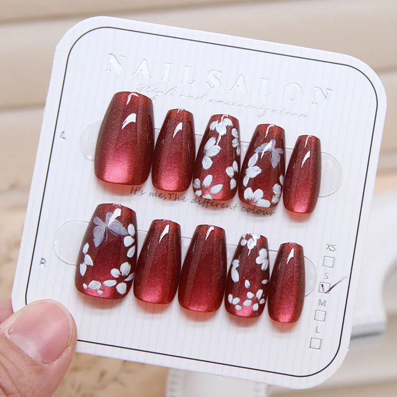 Mermaid – Cat Eye Gradient Medium Coffin Press-On Nails