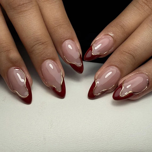 24pcs Aurora Nails Tips Love Bow Design Pink Short Oval False Nail Art Rhinestone Cat's Eye Almond Fake Nail Sets Press on Nails