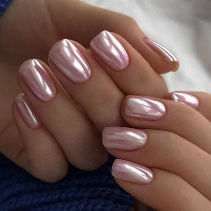 Eclipse – Black Pearl Glossy Almond Press-On Nails