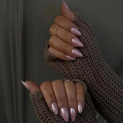 Eclipse – Black Pearl Glossy Almond Press-On Nails
