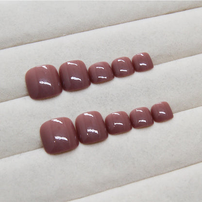 24Pcs Fake Toenails Solid Color Wearable Press on Toe Nails Summer Women DIY Artificial Manicure Short False Nails for Foot