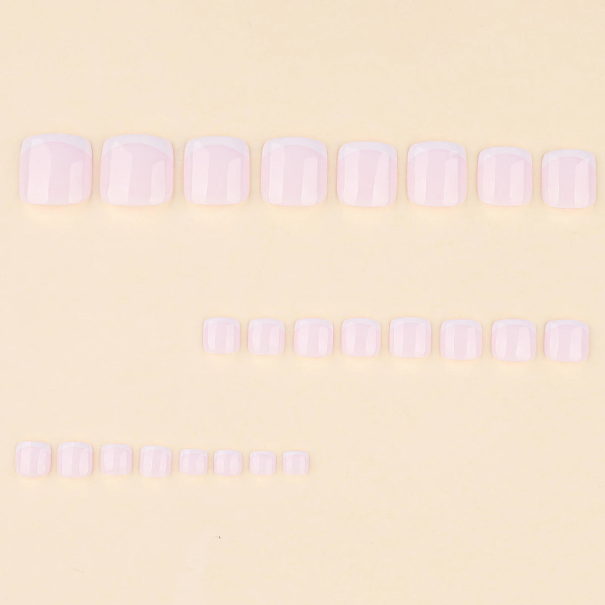 French White False Toe Nails 24pcs Simple Design Full Cover Acrylic Fake Toe Nails Press On Toenails Short Square Diy Manicure