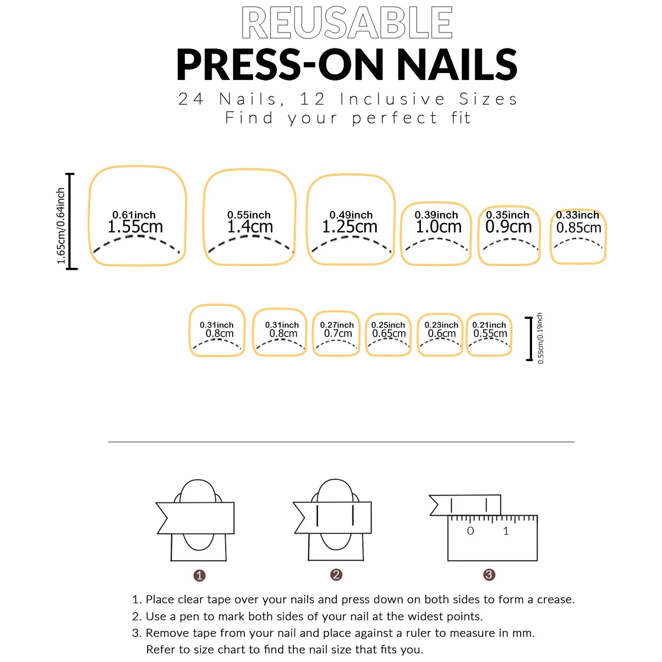 24PCS Women's Solid Color Black Toenail Press, Matte Fake Toenail Press, Short Square Acrylic Press, Reusable Black Toenail