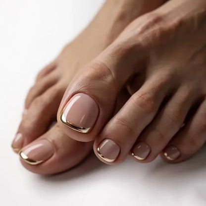 Wine Red Solid Color False Nails Art Simple French Pink White Polk Dot Summer Beach Fake Toenails Charms Cat Eye Press on Nails