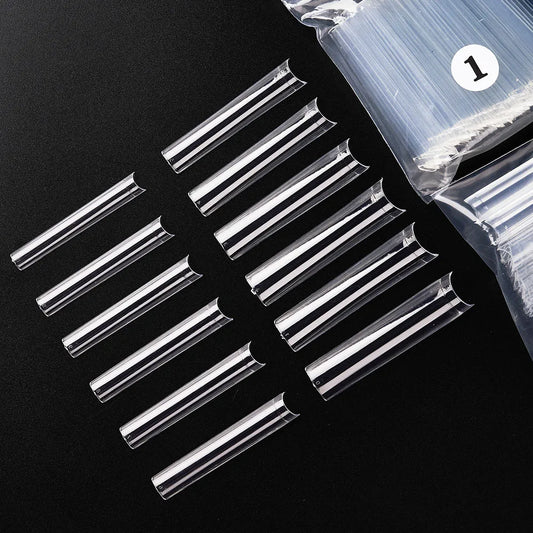 3XL Long Coffin/Square Acrylic False Nail Tip Half Cover C Curved Straight Nail Tips Manicure Nail Art Decoration ToolFake Nails