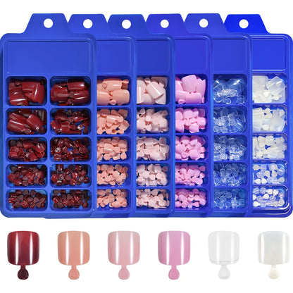 100Pcs White Clear Square Toenail Tips Short Press On Toenails Acrylic Fake Toe Nails Full Cover Artificial Foot Extension Tips