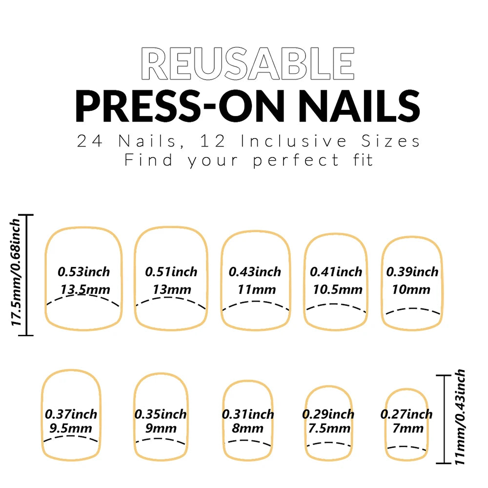 ARTAUG 24PCS Short colourful press on nails cartoon drawing press on nails cute sweety nails for girl women gift