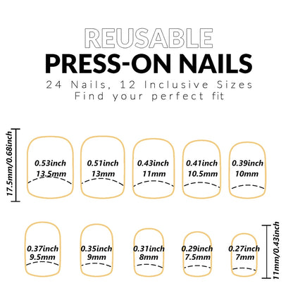 ARTAUG 24PCS Short colourful press on nails cartoon drawing press on nails cute sweety nails for girl women gift