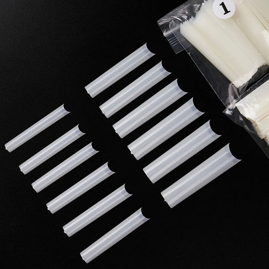 3XL Long Coffin/Square Acrylic False Nail Tip Half Cover C Curved Straight Nail Tips Manicure Nail Art Decoration ToolFake Nails